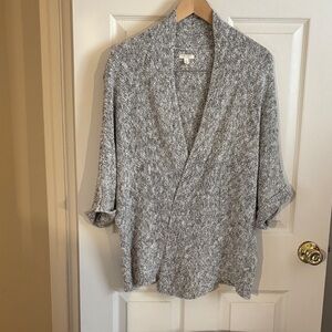 Sonoma Textured Knit Cardigan in Gray and Cream
